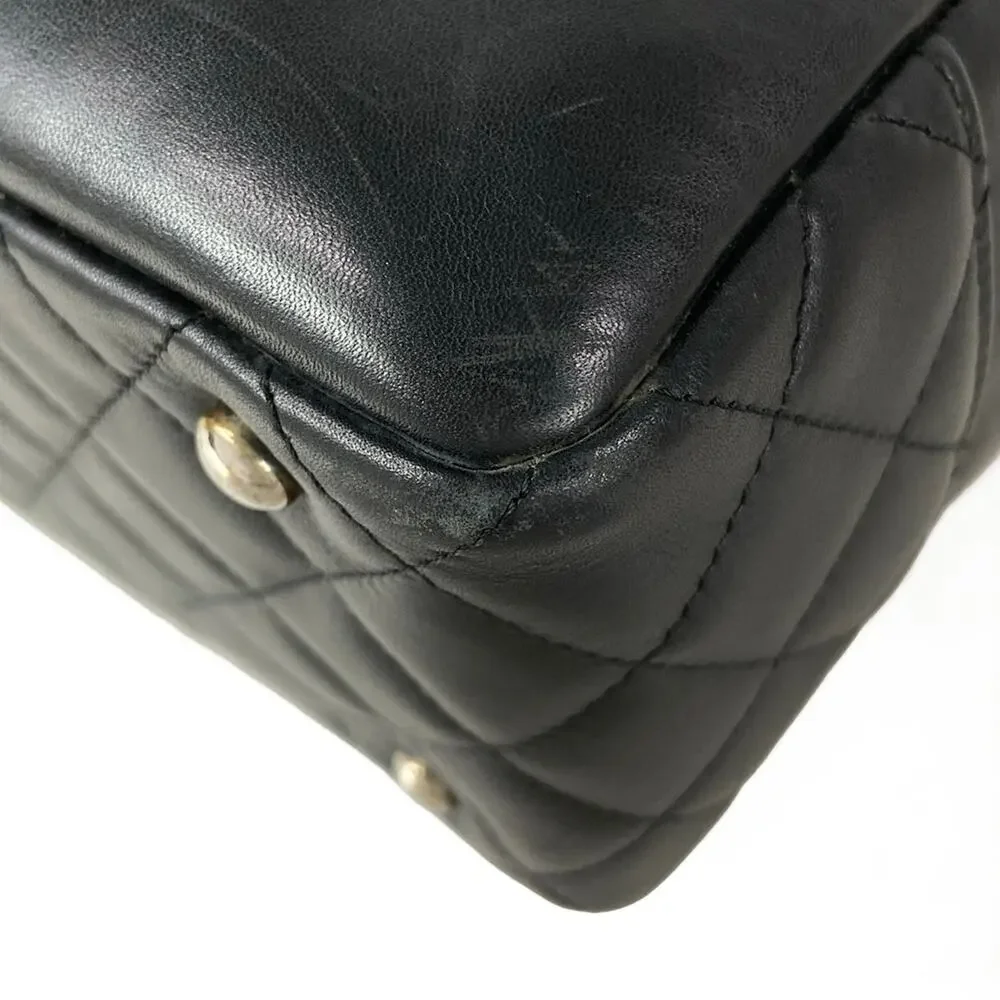 Chanel Cambon Line Bowling Bag Shoulder Bag A25171 Black White Lambskin Leather